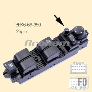 マツダ BEK6-66-350 BEK666350 BBM2-66-350B BBM266350B パワーウィンドウマスタースイッチ 2011-15 3 1.6L 2.0L - With Folding