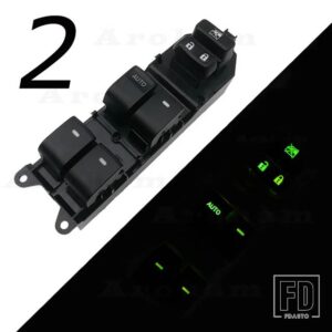 トヨタ バックライト LED ウィンドウスイッチピリオンシート RAV4 カムリカローラオーリスヤリスクルーザー 84820-06130 84820-02190 左駆動 - 7 Green