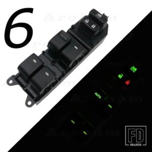 トヨタ バックライト LED ウィンドウスイッチピリオンシート RAV4 カムリカローラオーリスヤリスクルーザー 84820-06130 84820-02190 左駆動 - 6 Green