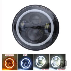 ジープ スズキ 7インチLED ヘッドライト LED ドライビングライト HI/LO ビーム DRL 12V LED ラングラーハマー LADA NIVA サムライ SJ410 - 1pcs 02 Black