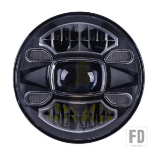 ジープ スズキ 7インチLED ヘッドライト LED ドライビングライト HI/LO ビーム DRL 12V LED ラングラーハマー LADA NIVA サムライ SJ410 - 1pcs 01 Black