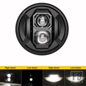 ジープ スズキ 7インチLED ヘッドライト LED ドライビングライト HI/LO ビーム DRL 12V LED ラングラーハマー LADA NIVA サムライ SJ410 - 1pcs 03 Black