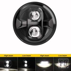 ジープ スズキ 7インチLED ヘッドライト LED ドライビングライト HI/LO ビーム DRL 12V LED ラングラーハマー LADA NIVA サムライ SJ410 - 1pcs 04 Black
