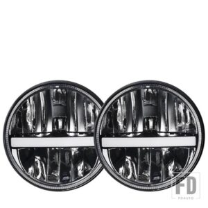 ランドローバー 日産 パトロール Y60 ハマー H1 H2 LADA 4X4 LED 7インチ LED ヘッドライトディフェンダー 7インチ LED ヘッドランプ - 2pcs