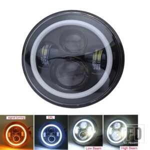 ジープ スズキ 7インチ LED ヘッドライト DRL HI/LO ビーム NIVA オートバイ LADA NIVA アーバン 4 4 サムライ用ラングラーオフロード - 1pcs black
