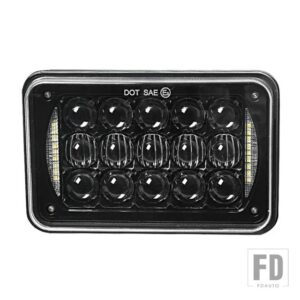 ホンダ スズキ 1個 ドットブラックオートバイ DRL ランプ 4X6 LED ヘッドライト XR250 XR400 XR650 DRZ アクセサリー長方形ライト - 1pcs black