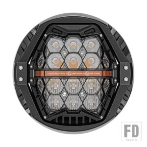 EMARK 7インチインチオートバイ LED ヘッドライトアンバー/ホワイト DRL - Amber DRL