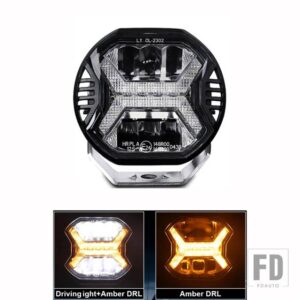 ジープ 4X4 オフロード LED ライト バー 12V 24V スポット ワーク ライト ホワイト ランプ自動 ATV オートバイ トラック 用アンバー運転自動フ - 1PCS 4inch Amber
