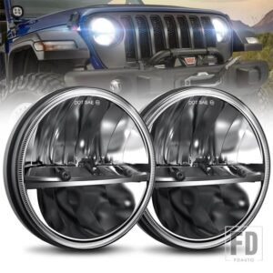 ジープ 日産 7インチ LED ラウンドヘッドライト パトロール Y60 ハマー H1 H2 LADA H4 ハイロー 7インチオートバイ ヘッドランプラングラー TJ - 1pcs