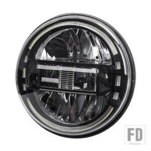 7インチラウンド LED プロジェクションヘッドライト 2012-2016 ハーレー FLD 用 ツーリングロッド FATBOY HERITAGE SOFTAIL SLIM DELUXE 用 - 1pcs black2
