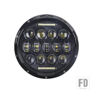 7インチ ラウンドLED 7インチ プロジェクションヘッドライト 2012-2016 ハーレー FLD デビッドソン ツーリングロッド ファットボーイ ヘリテー - 1pcs Black 75w