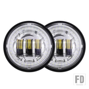 4.5インチオートバイ LED フォグパッシング補助ライト 黄色ウィンカーランプ付き ハーレークラシック FLHR ロードキング 4.5インチフォグライト - Chrome 02