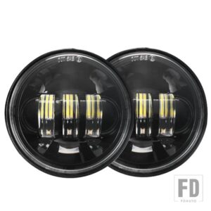2個 4.5インチオートバイ LED フォグランプロードキングエレクトラグライドウルトラクラシック LED フォグランププロジェクター補助ヘッドライ - Black