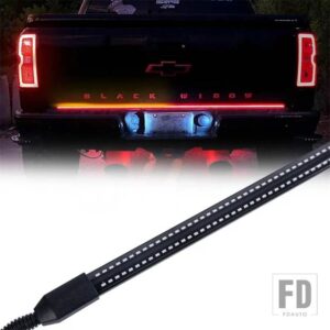ジープ 12V 48インチ LED ハザードストリップライトバー DRL ブレーキウィンカーライト流れるリアテールランプピックアップ用ダブルフラッシュ - 48inch