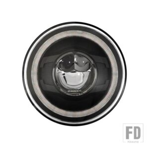 ジープ ランドローバー 車 7インチヘッドライトディフェンダー 90 110 ラウンド LED ヘッドライト DRL 黄色信号灯付き LADA NIVA 4X4 JK LJ - 1pcs black