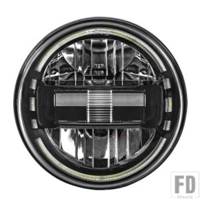 ジープ ランドローバー 12V LED 7インチヘッドライト LADA NIVA アーバン JK ディフェンダーハマーアングルアイズラウンド 7インチヘッドランプ - 1pcs black