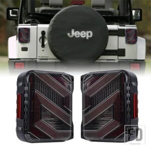 ジープ DOT 承認 LED テールライトリアバックバンパーライトパーキングバックアップリバースブレーキステアリングテールライトラングラー JK 0