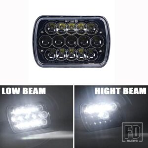 フォード ジープ DRL 7X6 5X7 LED ヘッドライトラングラー YJ チェロキー XJ 1984 - 2001 GMC IP67 防水高低ビーム - 1pcs 45W