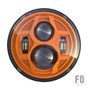 ジープ 日産 1ペア 7インチ LED ヘッドライト パトロール Y60 ハマー H1 H2 LADA 4X4 7インチヘッドランプ DRL ウィンカーライトラングラー TJ - Orange