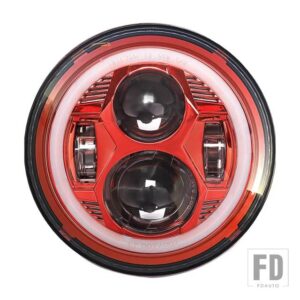 ジープ 日産 1ペア 7インチ LED ヘッドライト パトロール Y60 ハマー H1 H2 LADA 4X4 7インチヘッドランプ DRL ウィンカーライトラングラー TJ - Red3