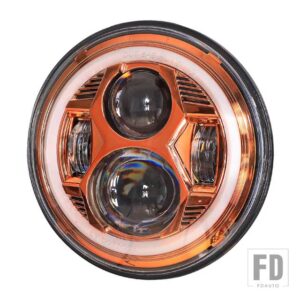 ジープ 日産 1ペア 7インチ LED ヘッドライト パトロール Y60 ハマー H1 H2 LADA 4X4 7インチヘッドランプ DRL ウィンカーライトラングラー TJ - Orange4