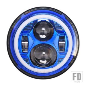 ジープ 日産 1ペア 7インチ LED ヘッドライト パトロール Y60 ハマー H1 H2 LADA 4X4 7インチヘッドランプ DRL ウィンカーライトラングラー TJ - Blue5