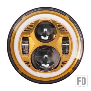 ジープ 日産 1ペア 7インチ LED ヘッドライト パトロール Y60 ハマー H1 H2 LADA 4X4 7インチヘッドランプ DRL ウィンカーライトラングラー TJ - Yellow7