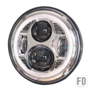 ジープ 日産 1ペア 7インチ LED ヘッドライト パトロール Y60 ハマー H1 H2 LADA 4X4 7インチヘッドランプ DRL ウィンカーライトラングラー TJ - Chrome9