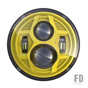 ジープ 日産 1ペア 7インチ LED ヘッドライト パトロール Y60 ハマー H1 H2 LADA 4X4 7インチヘッドランプ DRL ウィンカーライトラングラー TJ - Yellow