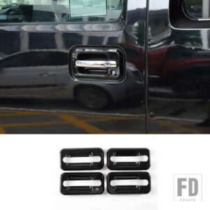 ハマー H2 2003-2009 ABS ブラック/ドア外側ハンドルドアボウル装飾フレームカバーステッカーカーアクセサリー - Style A Black