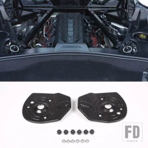 シボレー ABS 赤コルベット C8 スティングレイ Z51 Z06 2020-2023 リアショックアブソーバータワートップカバーアクセサリー - Style B-Carbon Fiber