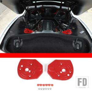 シボレー ABS 赤コルベット C8 スティングレイ Z51 Z06 2020-2023 リアショックアブソーバータワートップカバーアクセサリー - Style B Red