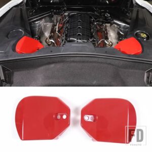 シボレー ABS 赤コルベット C8 スティングレイ Z51 Z06 2020-2023 リアショックアブソーバータワートップカバーアクセサリー - Style A Red