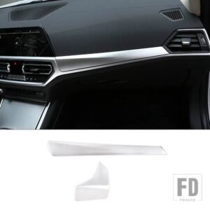 BMW ABS カーボン 3/4シリーズ G20 G28 G22 2020-2023 カーセンターコンソールギアシフトパネルフレームカバートリムカーアクセサリー - Style B Silver