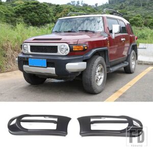 トヨタ FJ クルーザー 2007-2021 ABS フロントフォグライトフレームヘッドライトフレームカバーアングリーアイスタイル装飾カバーアクセサリー - Style B Matte black