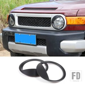 トヨタ FJ クルーザー 2007-2021 ABS フロントフォグライトフレームヘッドライトフレームカバーアングリーアイスタイル装飾カバーアクセサリー - Style A Matte Black