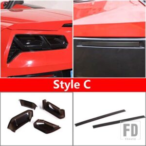 シボレー コルベット C7 2014-2019 ABS ブラックリアテールライトリアフォグランプブラックアウトカバートリムステッカーカーアクセサリー - Style C