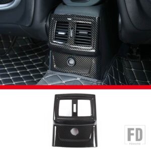 BMW X1 F48 X2 F47 2016-21 ABS カーボン後列エアコンエアアウトレットフレーム装飾ステッカーカーアクセサリー - B carbon fiber