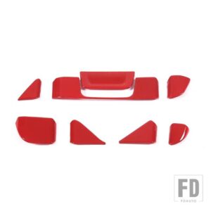 シボレー ABS カーボン/レッドコルベット C8 Z51 Z06 2020-2023 カーエアコンベント装飾ステッカーカーアクセサリー - Red