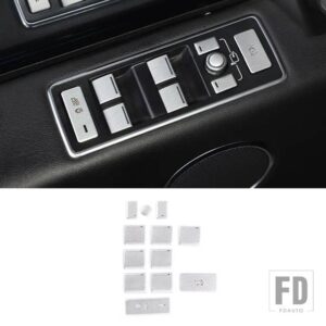 ランドローバー ディスカバリー 5 レンジローバースポーツヴォーグ合金車内窓リフトスイッチパッチステッカーアクセサリー - 12 piece3