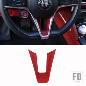 ABS カーボンアルファロメオジュリア STELVIO 2017 2018 2019 ステアリングホイールカバートリムインテリアアクセサリー - Style F 1 PCS