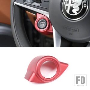 ABS カーボンアルファロメオジュリア STELVIO 2017 2018 2019 ステアリングホイールカバートリムインテリアアクセサリー - Style J-1 pcs