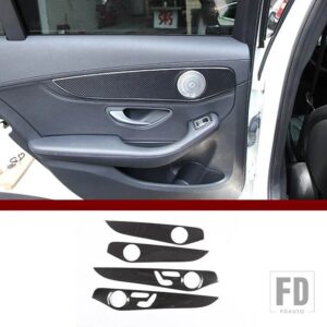 メルセデス ベンツ Cクラス GLC W205 C180 2015-2021 ABS カーボン車室内ドア装飾パネルカバートリムアクセサリー - C carbon fiber