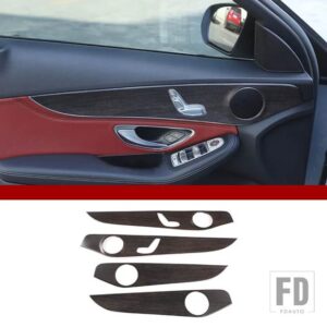 メルセデス ベンツ Cクラス GLC W205 C180 2015-2021 ABS カーボン車室内ドア装飾パネルカバートリムアクセサリー - B-Oak wood grain
