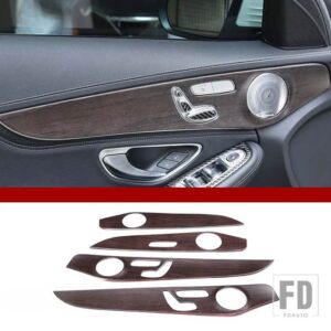 メルセデス ベンツ Cクラス GLC W205 C180 2015-2021 ABS カーボン車室内ドア装飾パネルカバートリムアクセサリー - A-Oak wood grain
