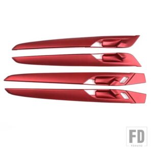 BMW 4個 カーボン X1 F48 2016-2018 ABS プラスチック室内ドア装飾ストリップカバートリム X2 F47 2018 - Red