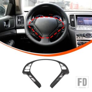 ABS カーボンインフィニティ G25 G37 2007-2013 カーセンターコントロールギアシフトパネルステアリングホイールトリムステッカーカーアクセサ - Style 6 For 2007-13