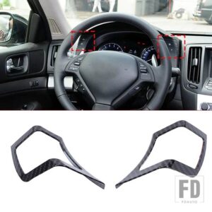 ABS カーボンインフィニティ G25 G37 2007-2013 カーセンターコントロールギアシフトパネルステアリングホイールトリムステッカーカーアクセサ - Style 11 For 2007-13