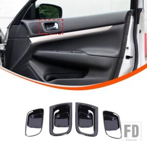 ABS カーボンインフィニティ G25 G37 2007-2013 カーセンターコントロールギアシフトパネルステアリングホイールトリムステッカーカーアクセサ - Style 12 For 2007-13