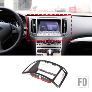 ABS カーボンインフィニティ G25 G37 2007-2013 カーセンターコントロールギアシフトパネルステアリングホイールトリムステッカーカーアクセサ - Style 2 For 2007-13